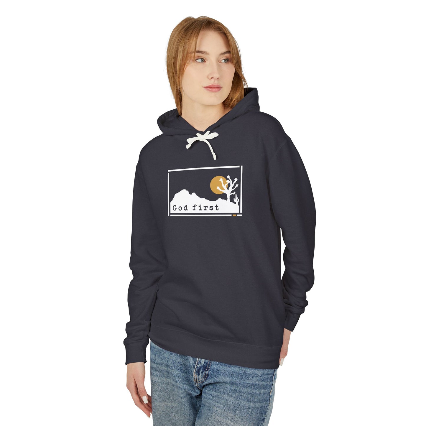 Joshua Tree National Park - God First - Christian Hoodie (Version 2)