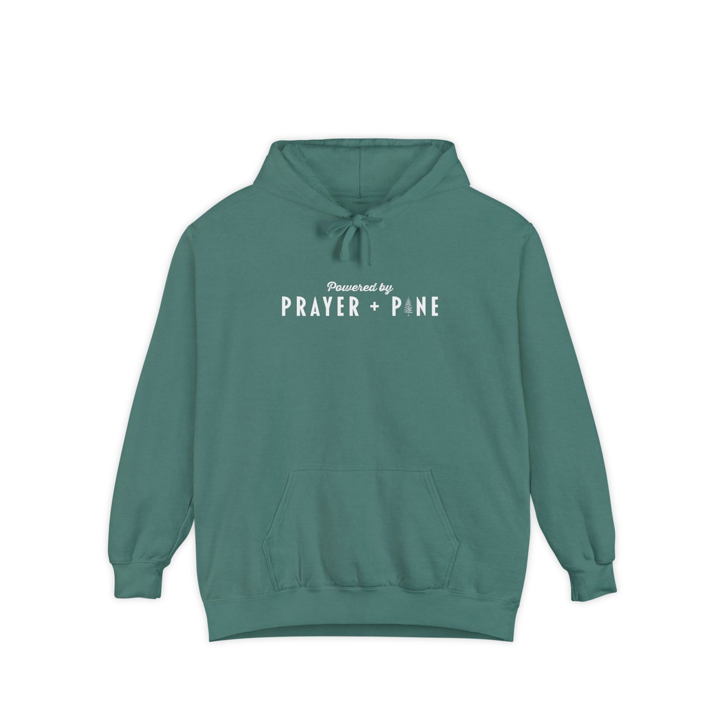 Powered By - Prayer + Pine - Christian Hoodie