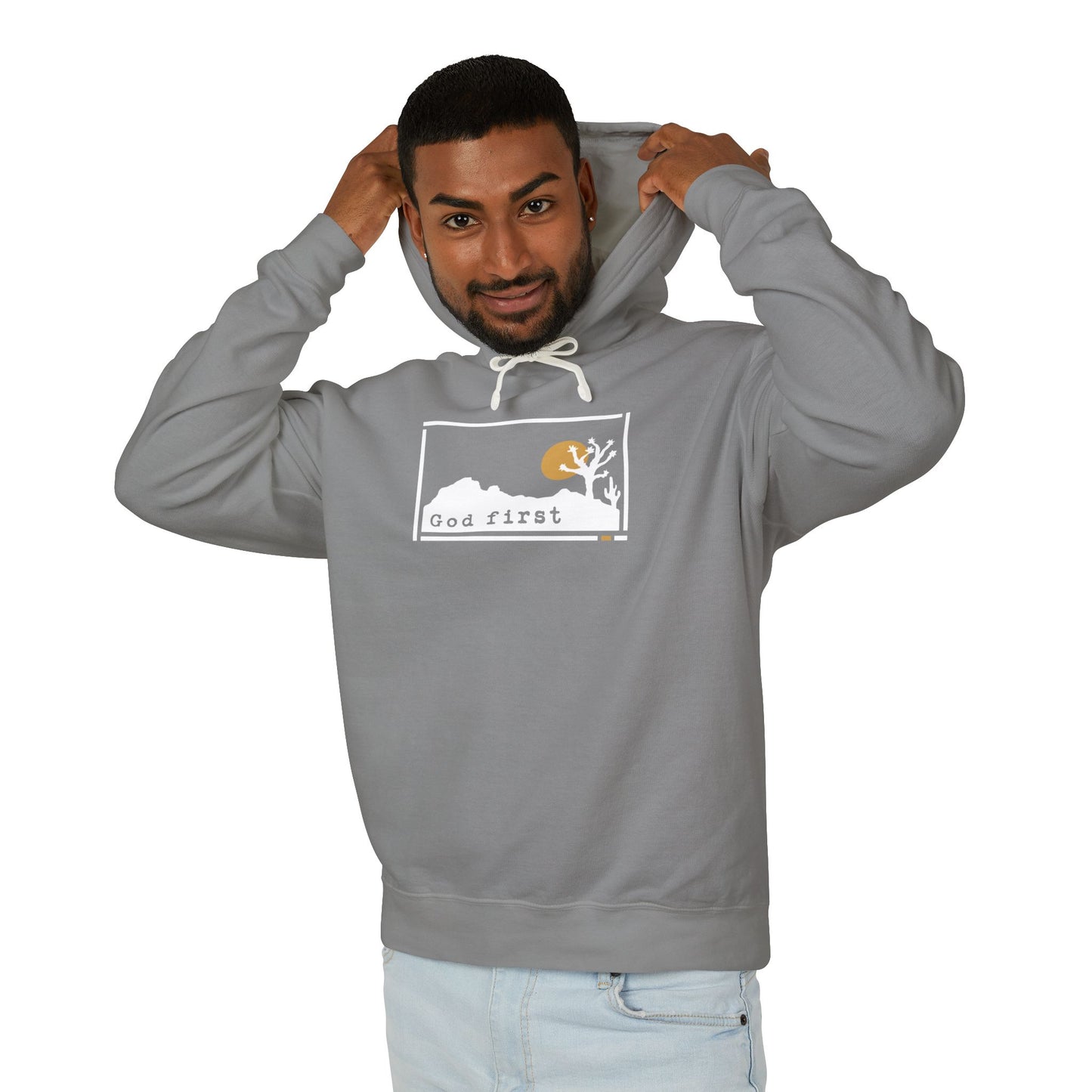 Joshua Tree National Park - God First - Christian Hoodie (Version 2)