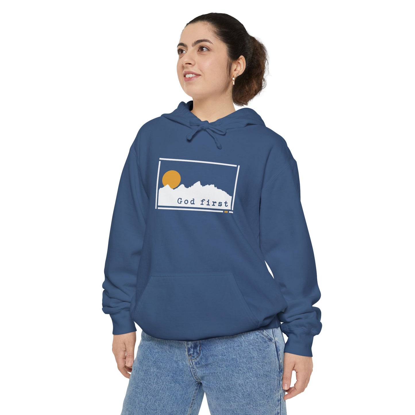 Grand Teton National Park - God First - Christian Hoodie