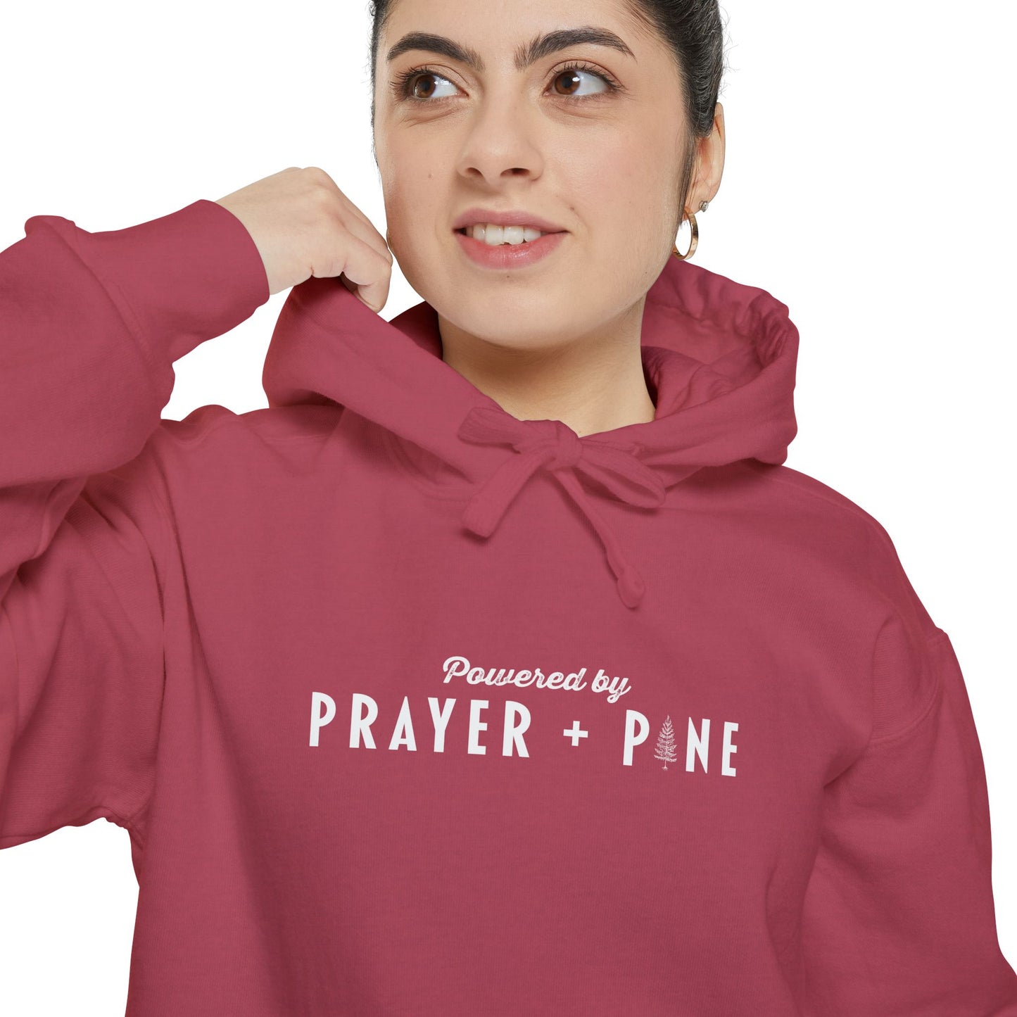 Powered By - Prayer + Pine - Christian Hoodie