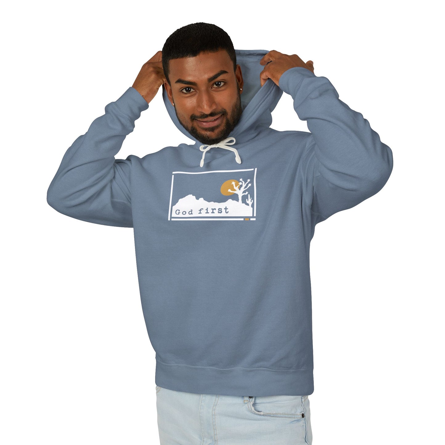 Joshua Tree National Park - God First - Christian Hoodie (Version 2)