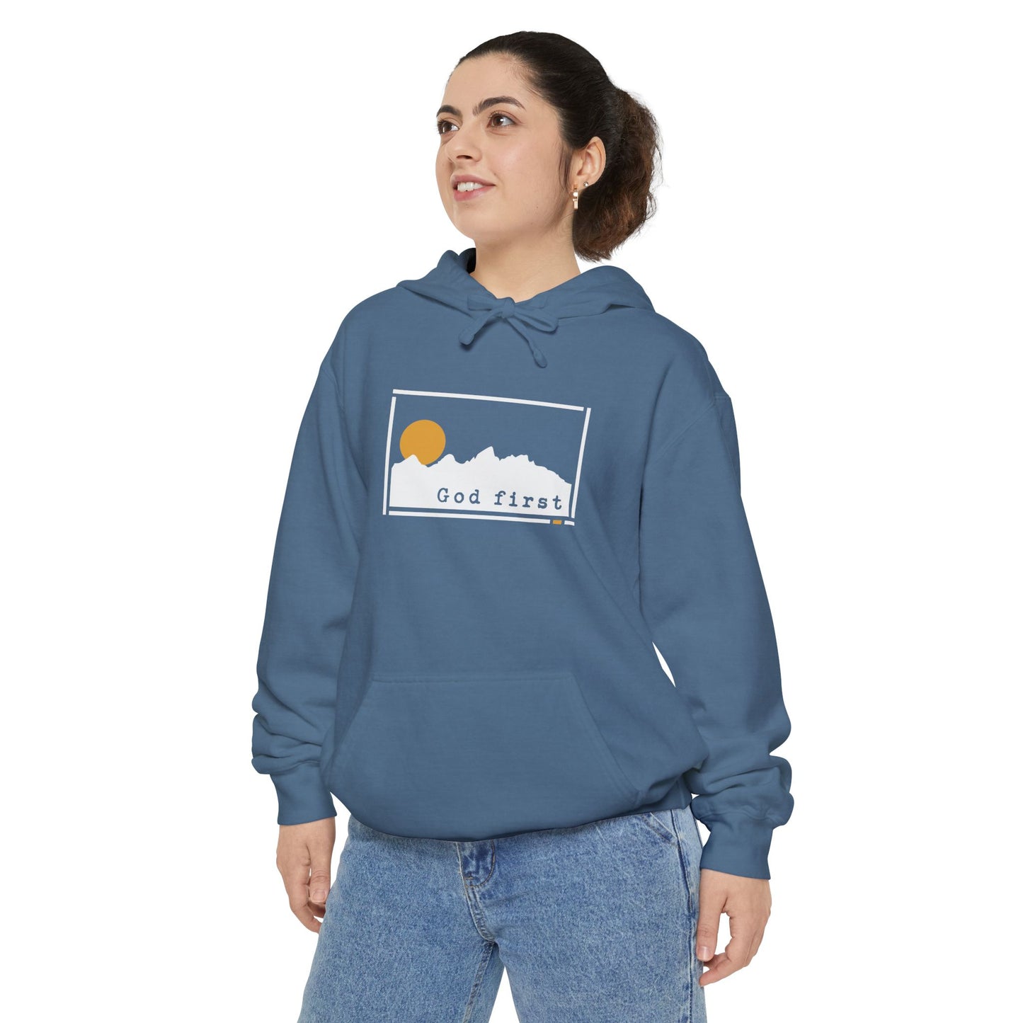 Grand Teton National Park - God First - Christian Hoodie