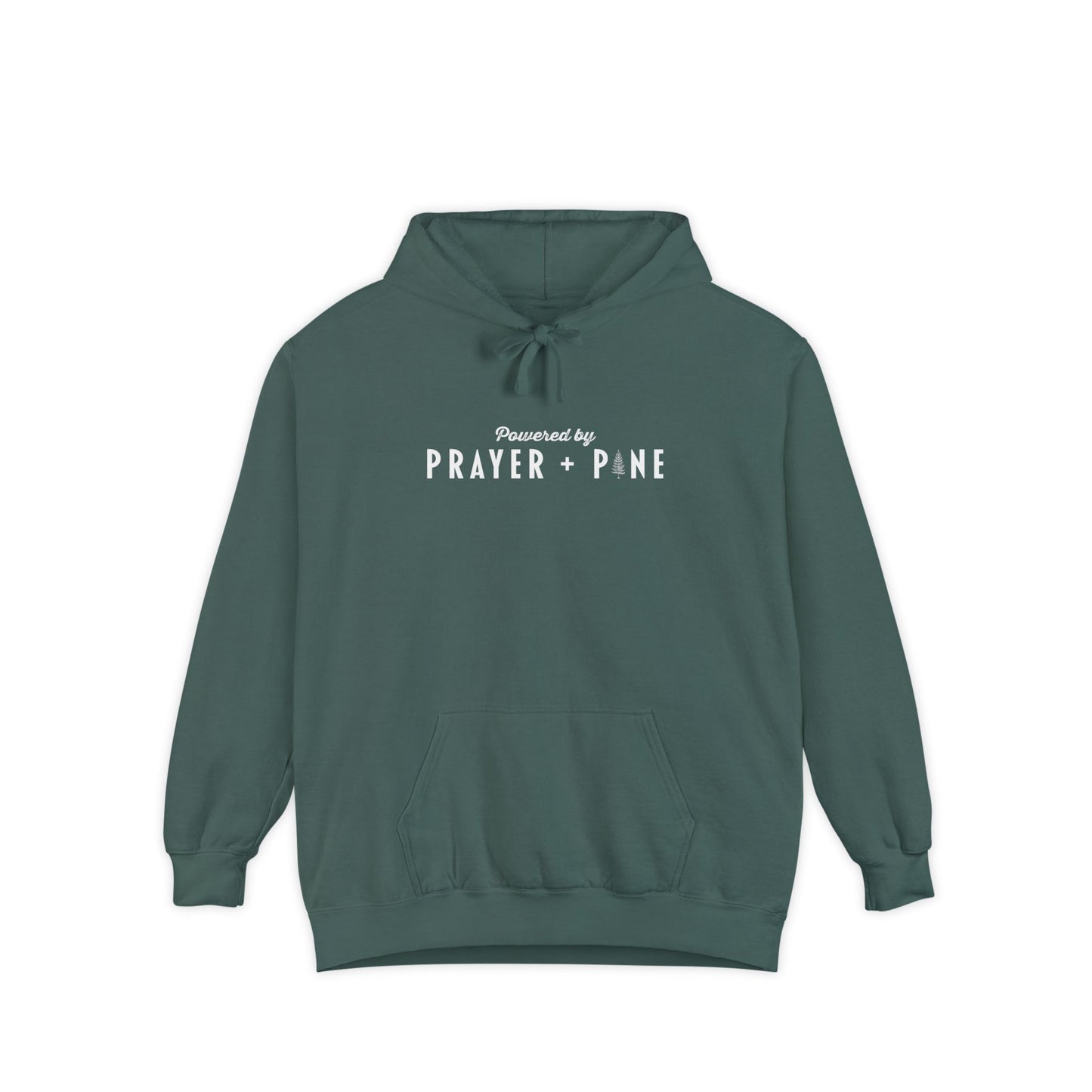 Powered By - Prayer + Pine - Christian Hoodie