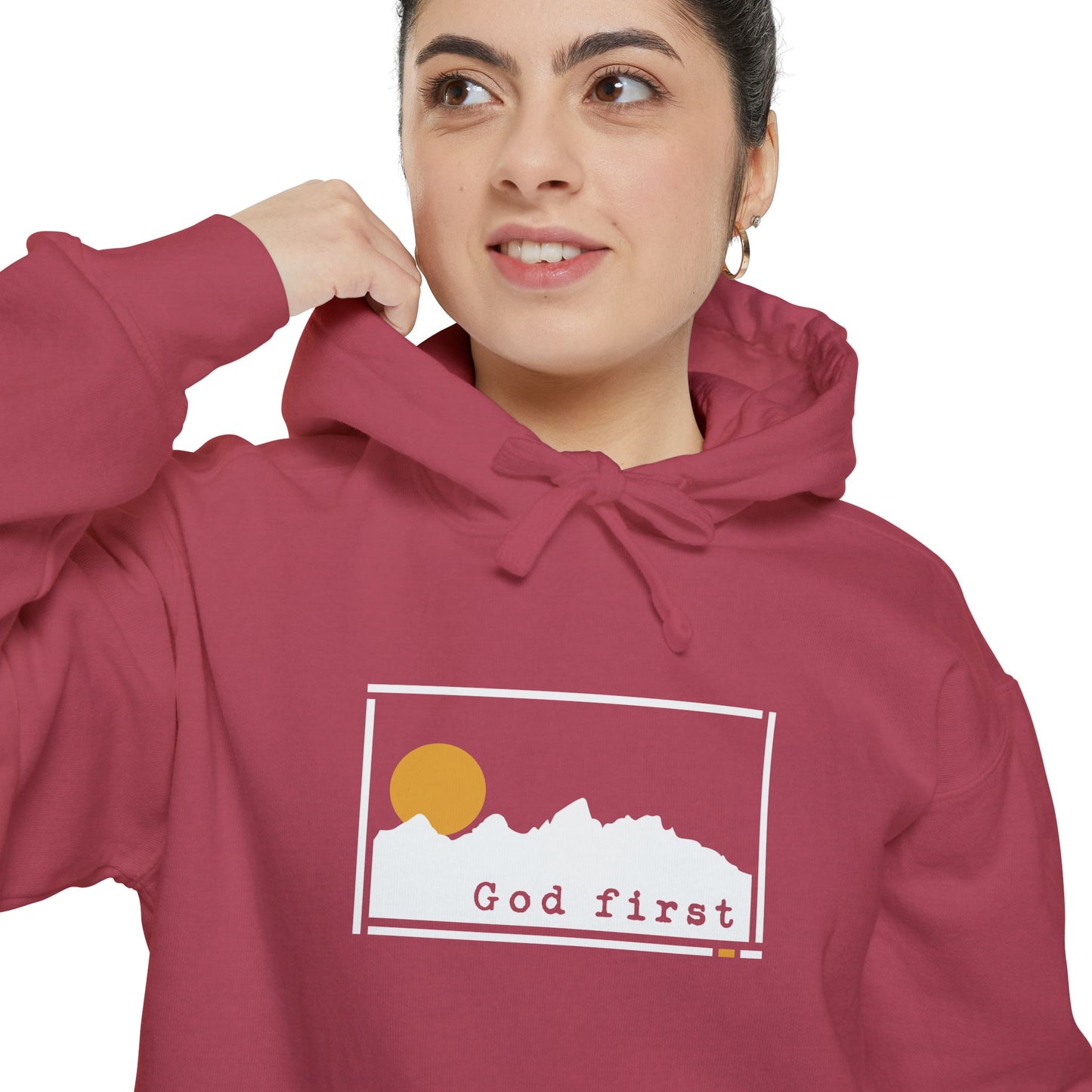 Grand Teton National Park - God First - Christian Hoodie