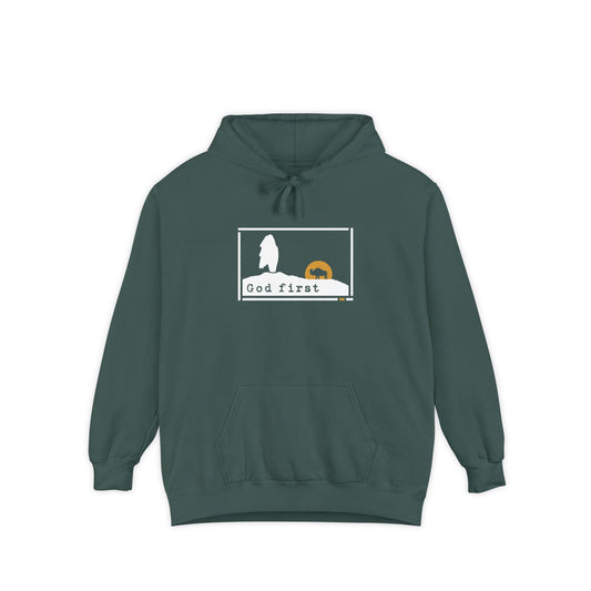 Yellowstone National Park - Old Faithful 'God First' Hoodie — Fortified Mountain Fleece