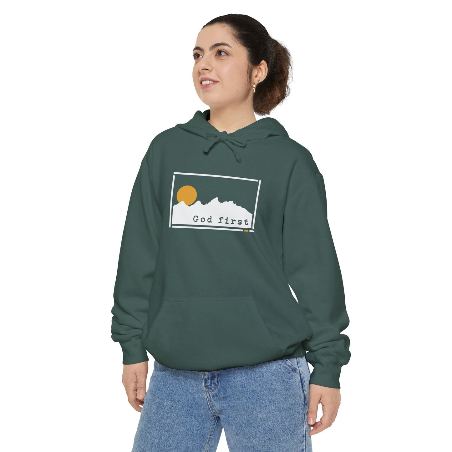 Grand Teton National Park - God First - Christian Hoodie