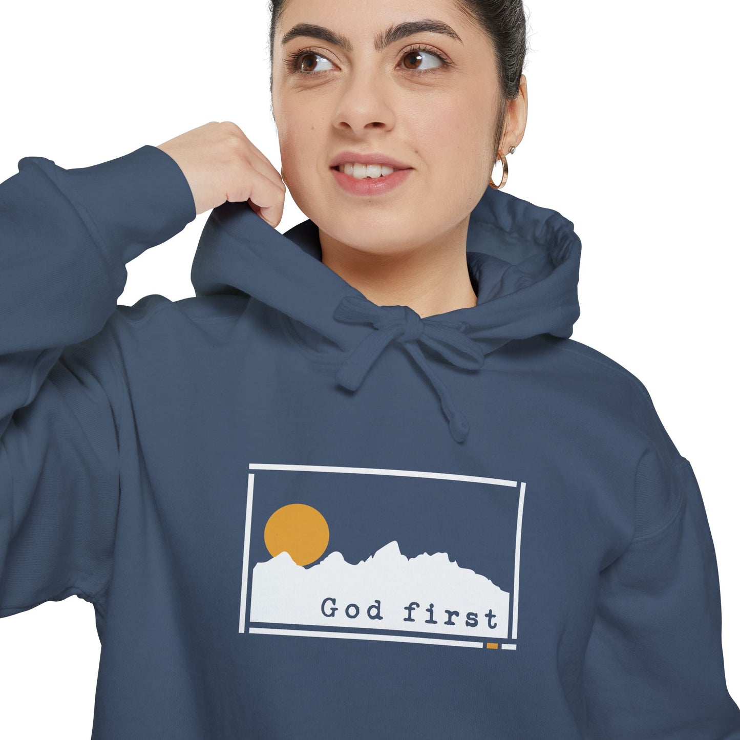 Grand Teton National Park - God First - Christian Hoodie