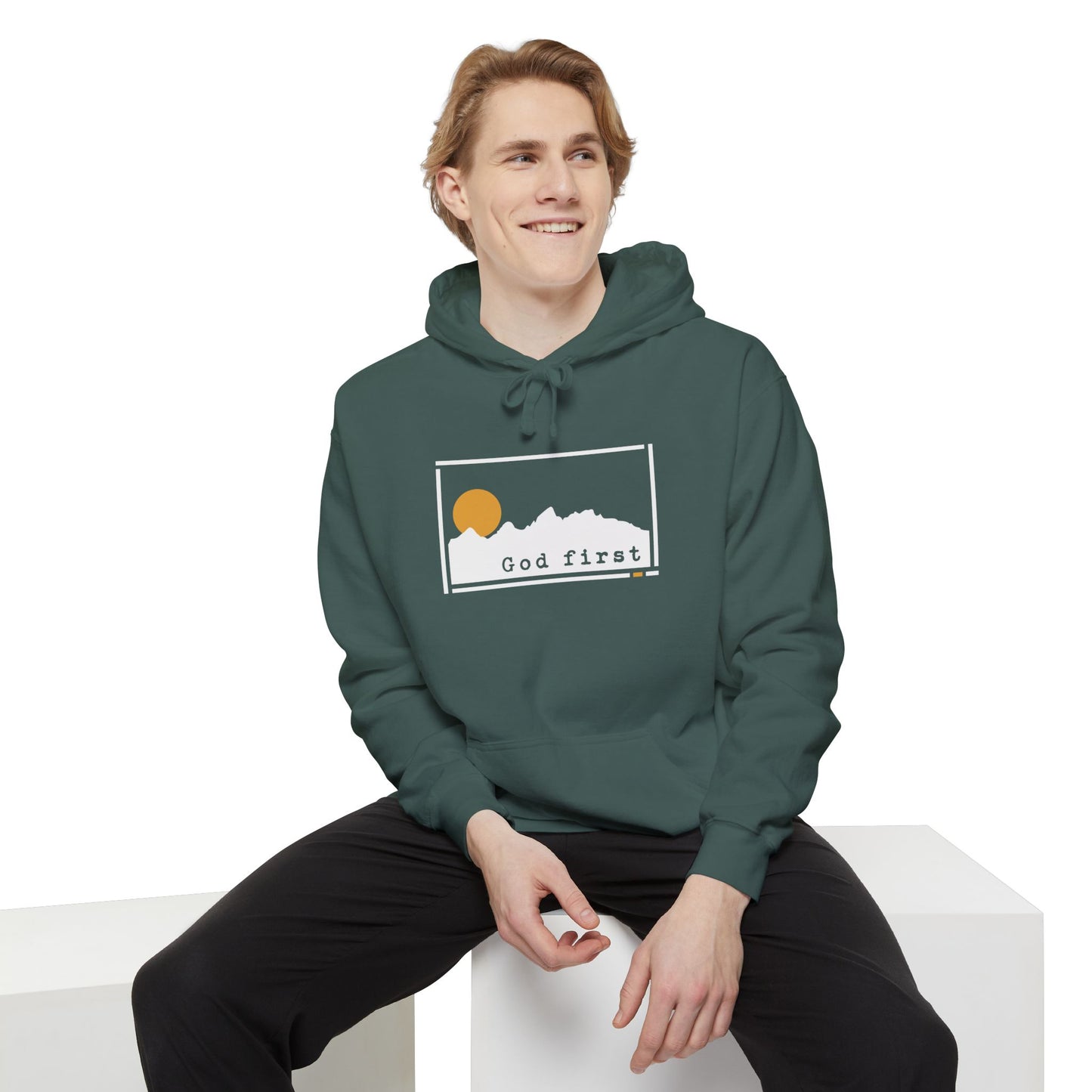 Grand Teton National Park - God First - Christian Hoodie