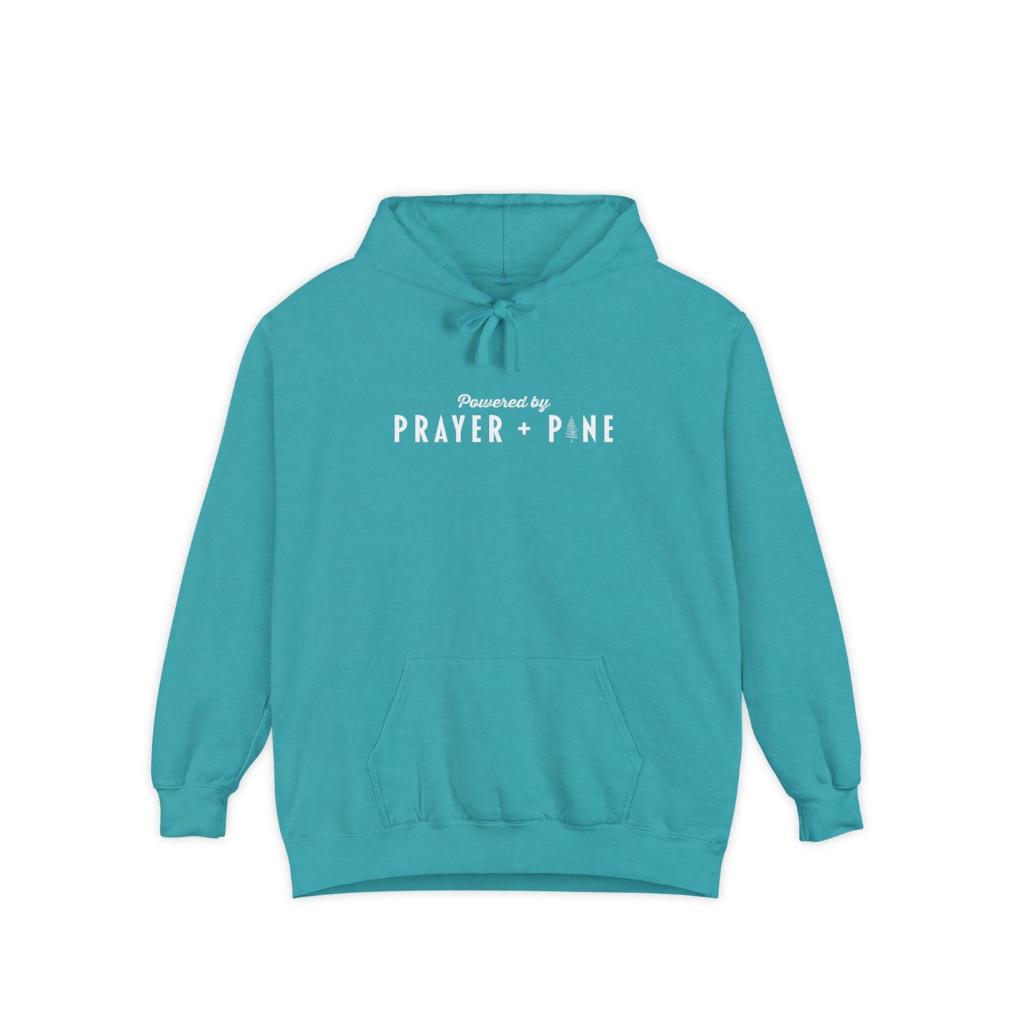 Powered By - Prayer + Pine - Christian Hoodie