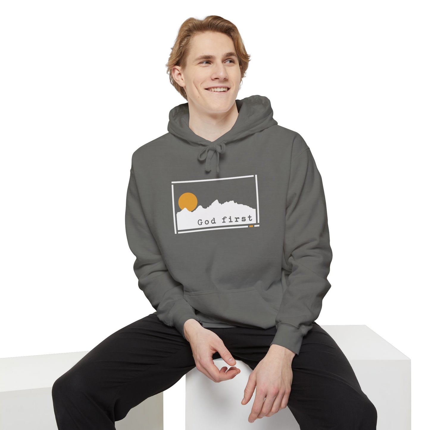 Grand Teton National Park - God First - Christian Hoodie