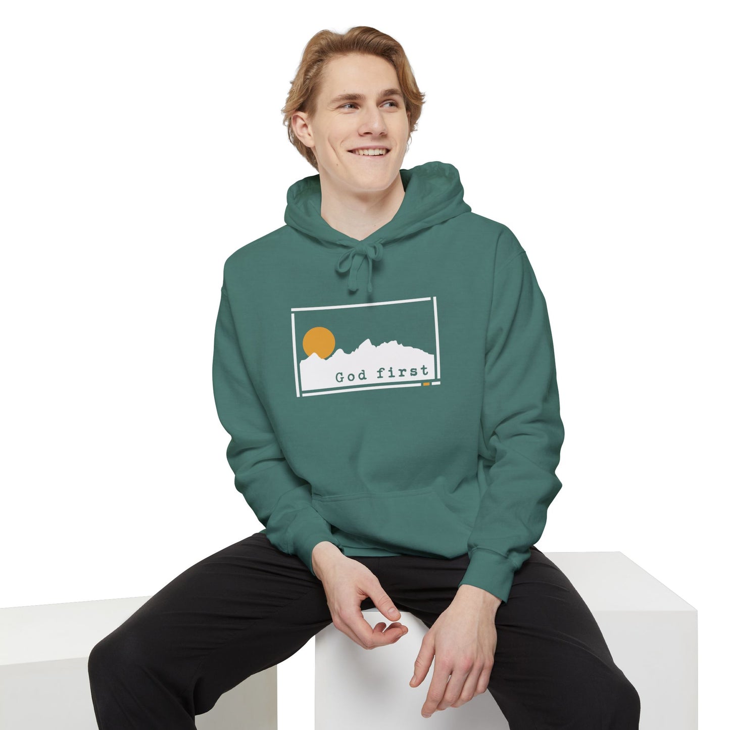 Grand Teton National Park - God First - Christian Hoodie