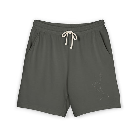 The Good Shepherd Constellation Fleece Sweat Shorts — Lightweight Garment-Dyed Lounge Shorts with Star Map