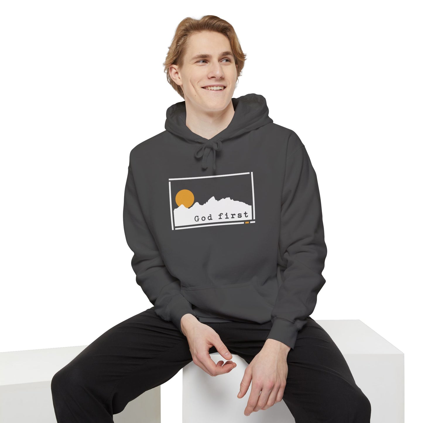 Grand Teton National Park - God First - Christian Hoodie