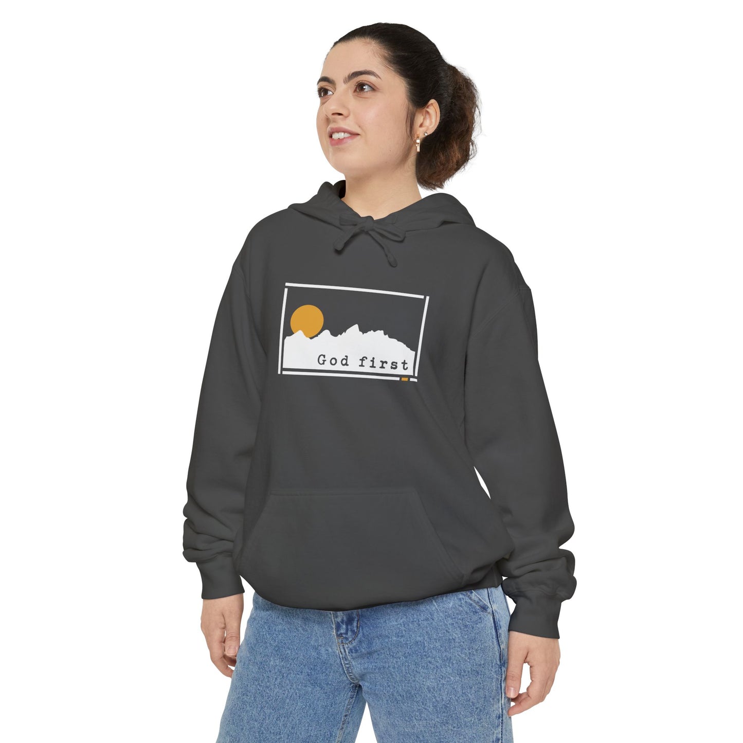 Grand Teton National Park - God First - Christian Hoodie