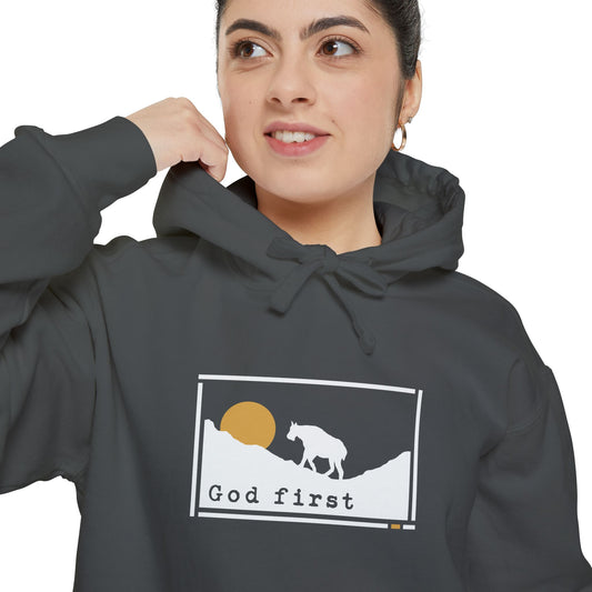 Glacier National Park - God First - Christian Hoodie