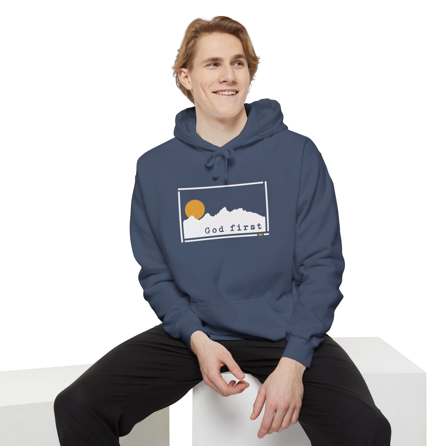 Grand Teton National Park - God First - Christian Hoodie