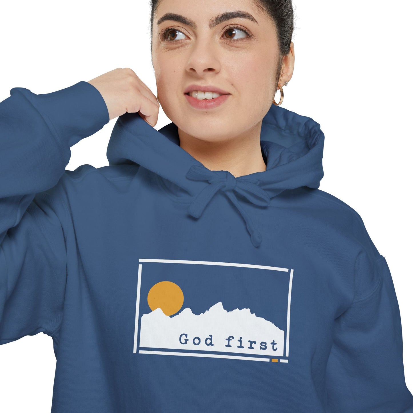 Grand Teton National Park - God First - Christian Hoodie