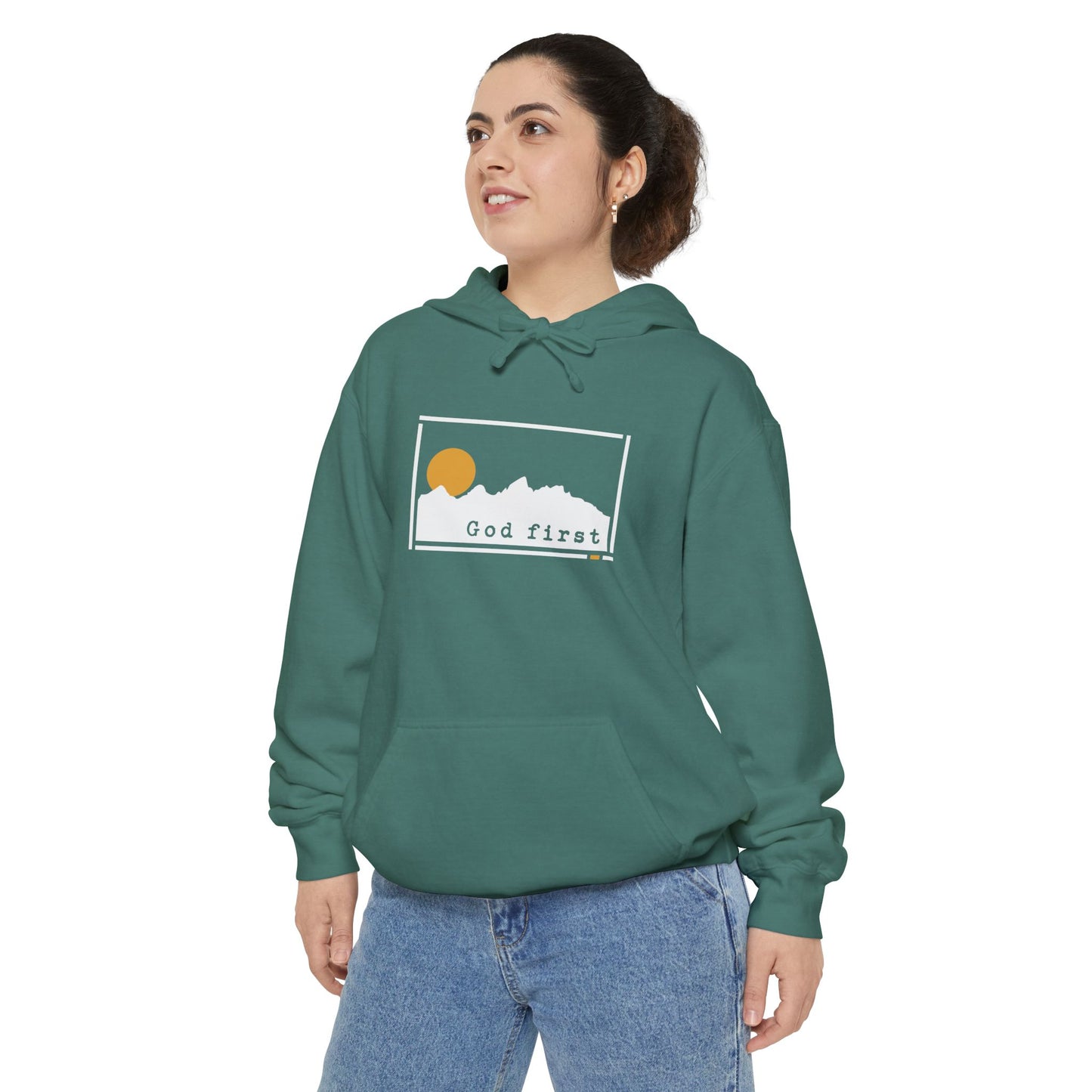 Grand Teton National Park - God First - Christian Hoodie