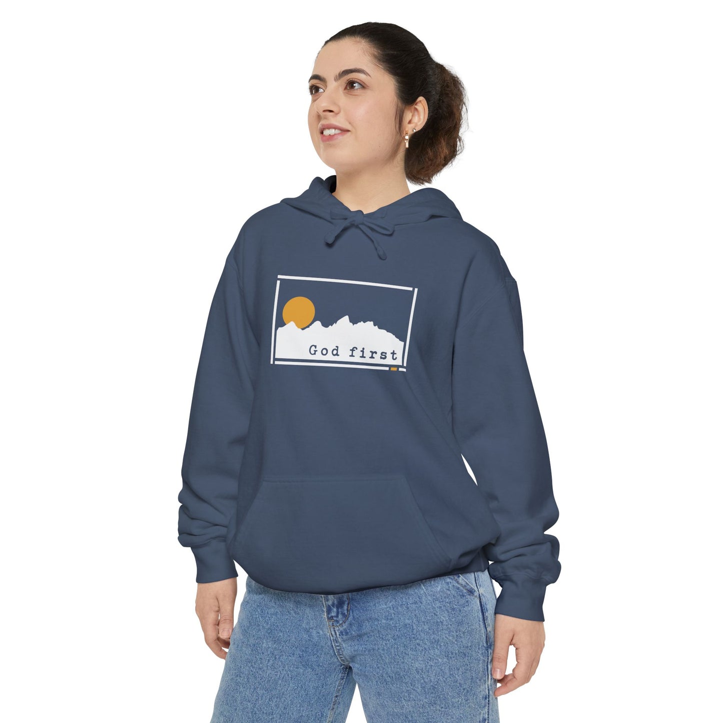 Grand Teton National Park - God First - Christian Hoodie