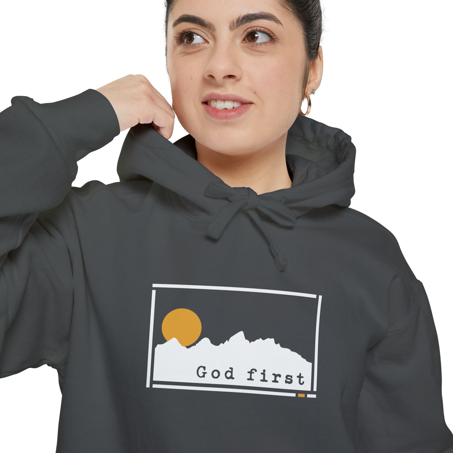 Grand Teton National Park - God First - Christian Hoodie