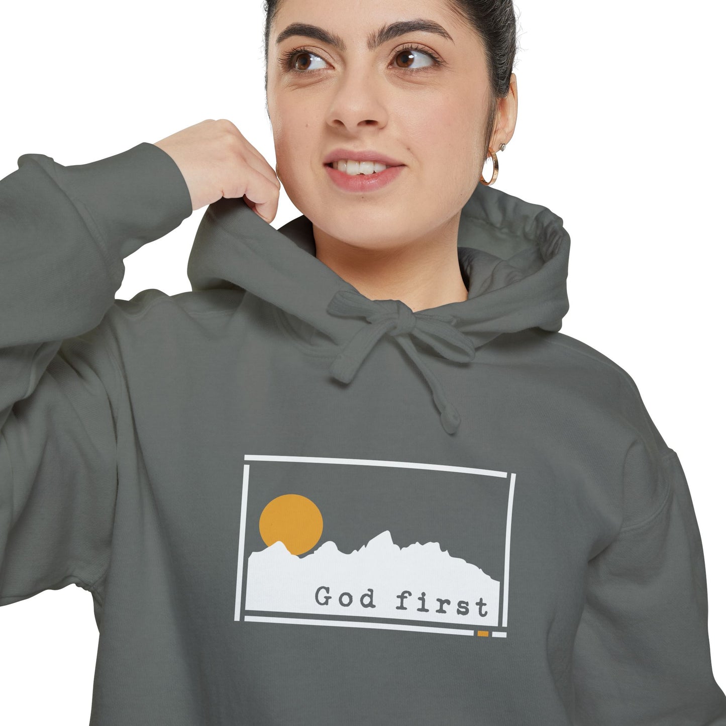 Grand Teton National Park - God First - Christian Hoodie