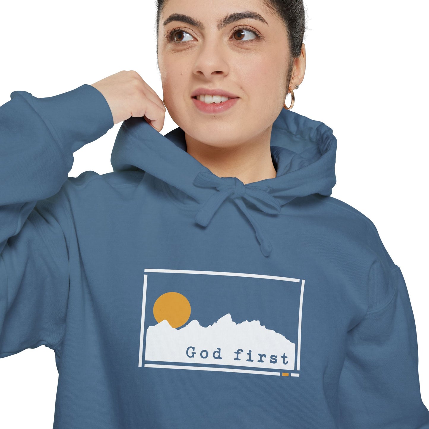Grand Teton National Park - God First - Christian Hoodie