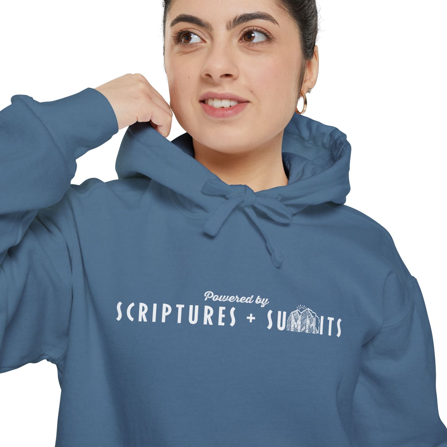 Christian Hoodie - Scriptures + Summits - Unisex Garment-Dyed Hoodie