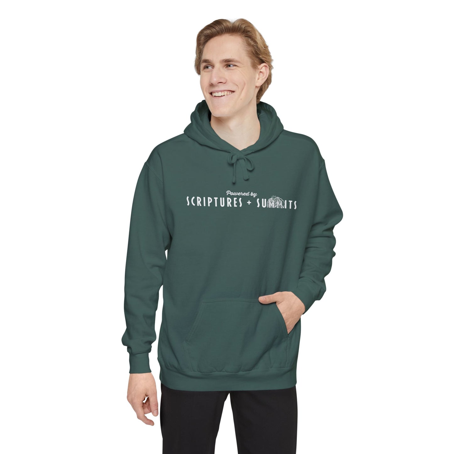 Christian Hoodie - Scriptures + Summits - Unisex Garment-Dyed Hoodie