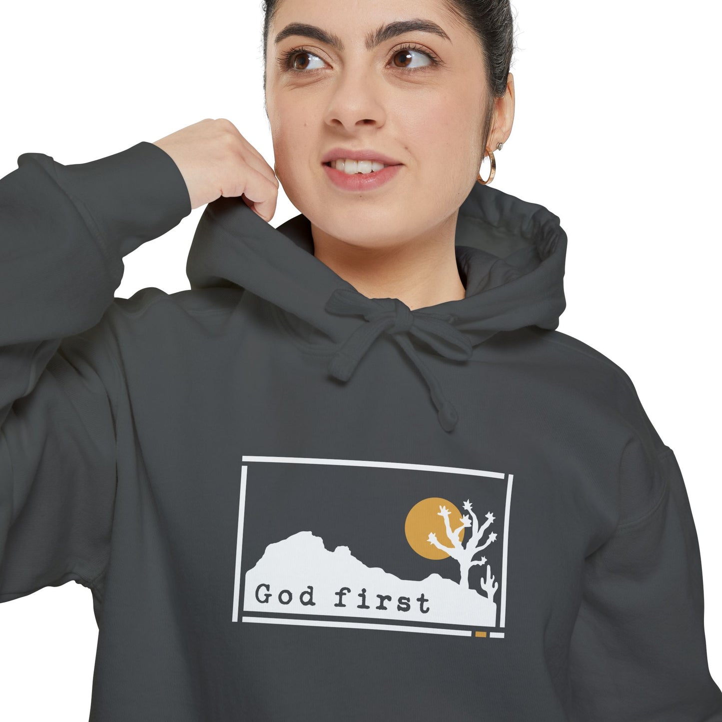 Joshua Tree National Park 'God First' Hoodie — Fortified Mountain Fleece