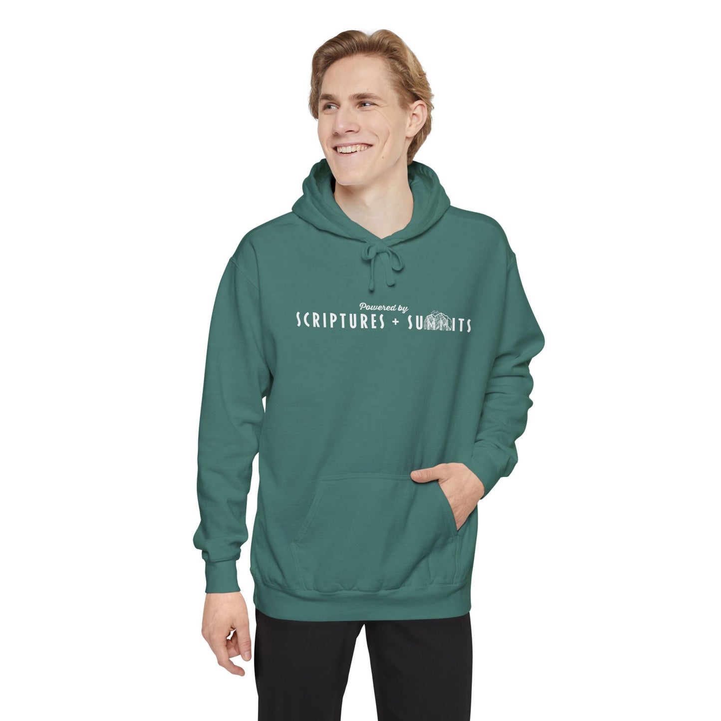 Christian Hoodie - Scriptures + Summits - Unisex Garment-Dyed Hoodie
