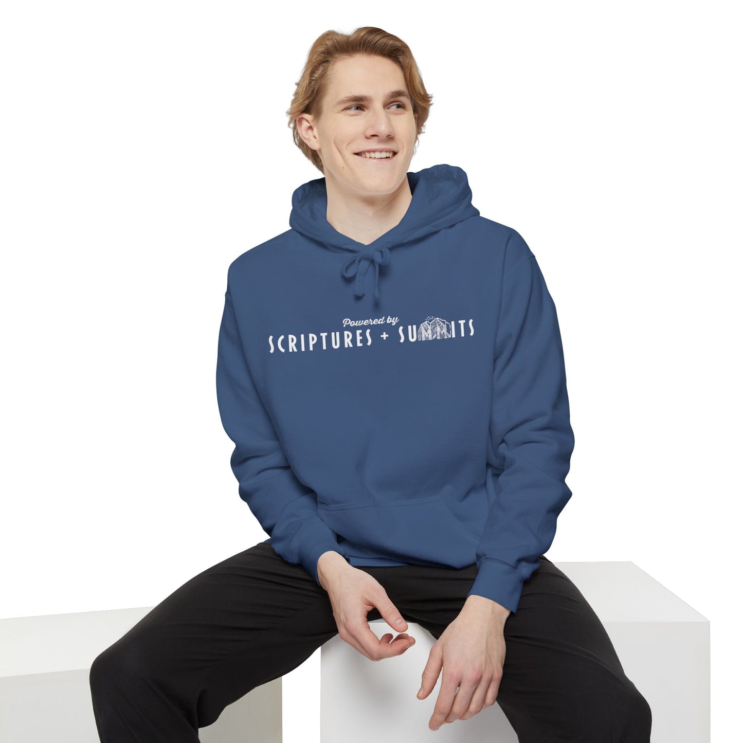Christian Hoodie - Scriptures + Summits - Unisex Garment-Dyed Hoodie
