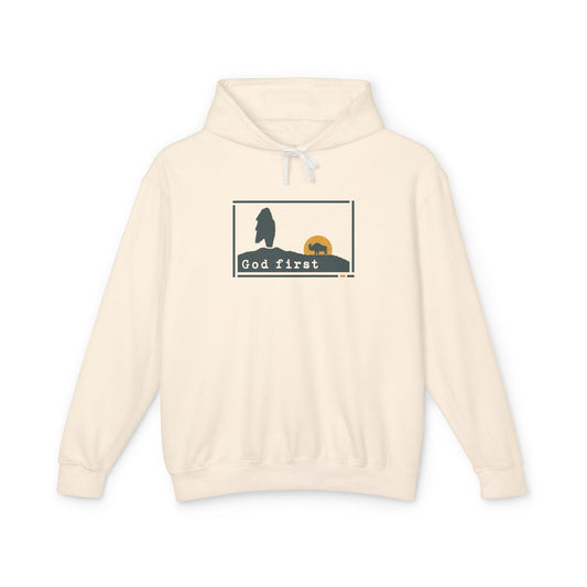 Yellowstone National Park- Old Faithful 'God First' Hoodie — Breathable Heirloom Knit