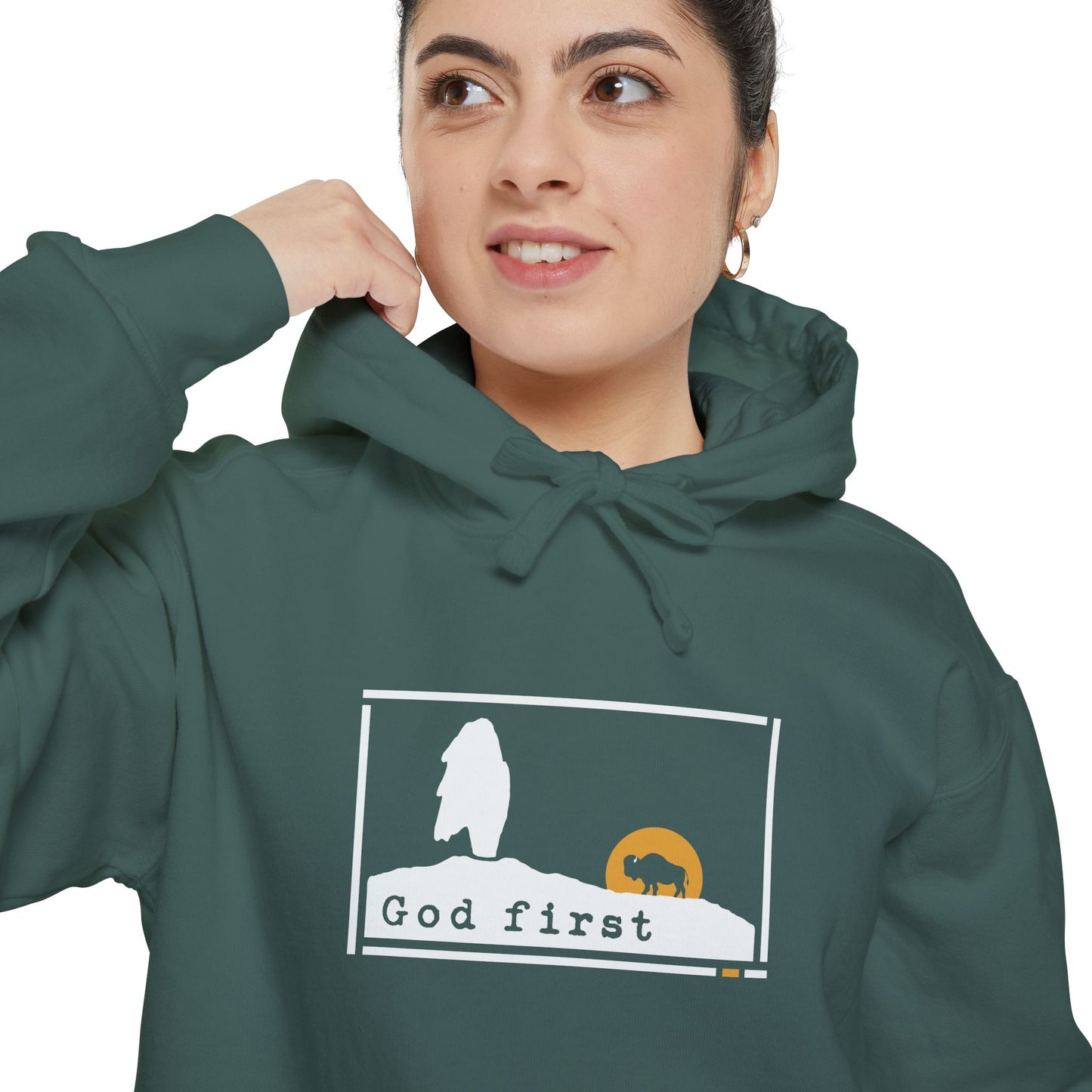 Yellowstone National Park - Old Faithful 'God First' Hoodie — Fortified Mountain Fleece