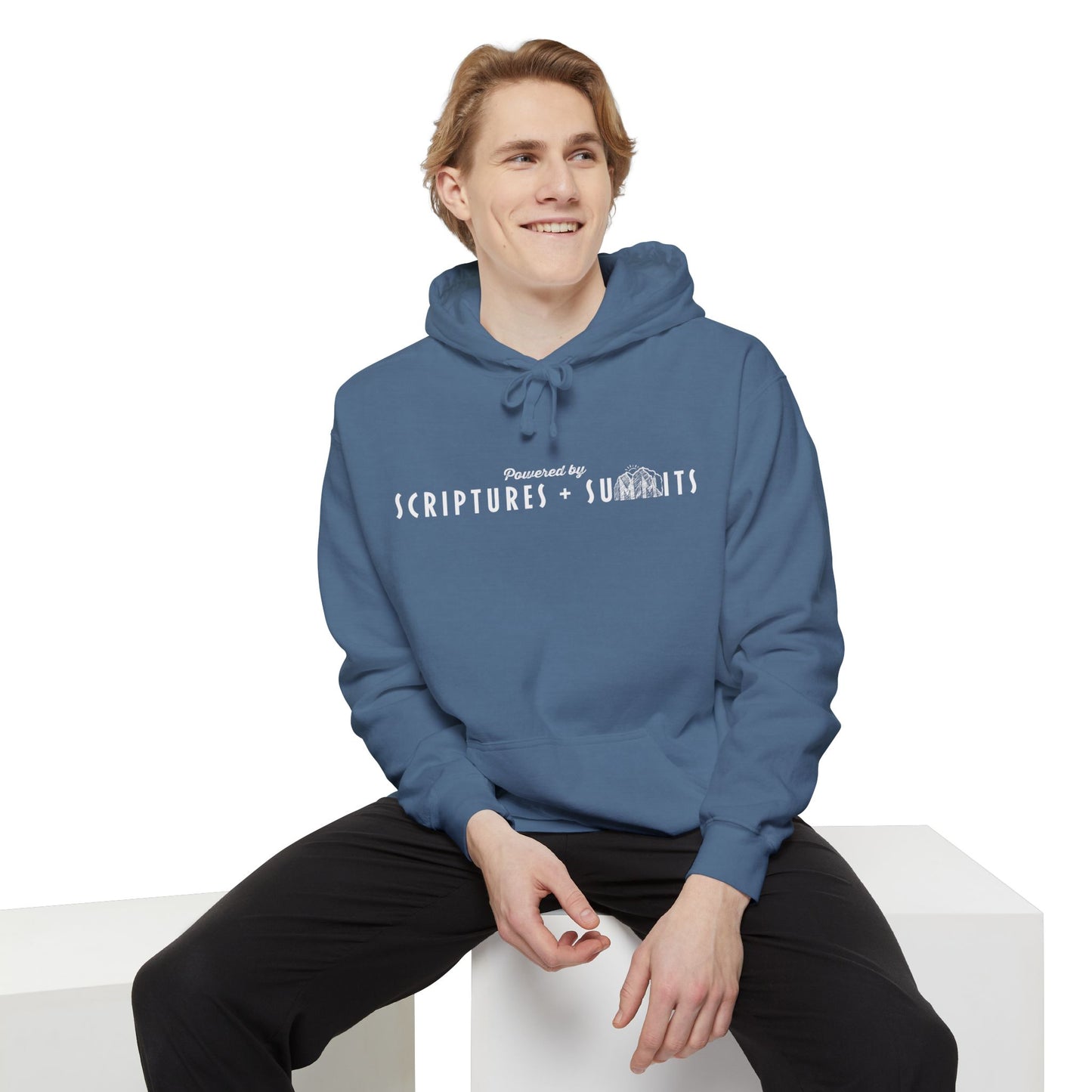 Christian Hoodie - Scriptures + Summits - Unisex Garment-Dyed Hoodie
