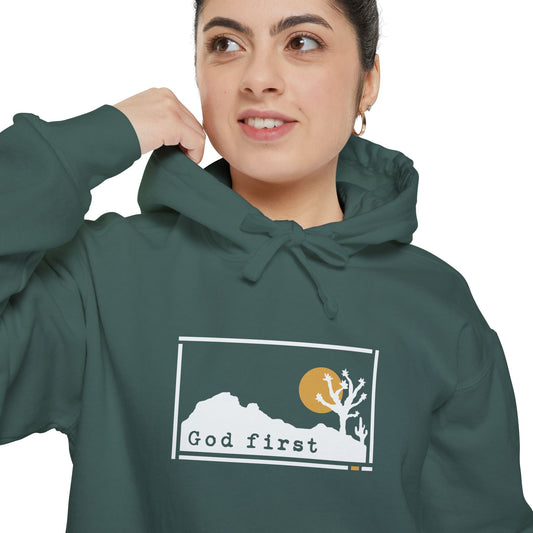 Joshua Tree National Park - God First - Christian Hoodie