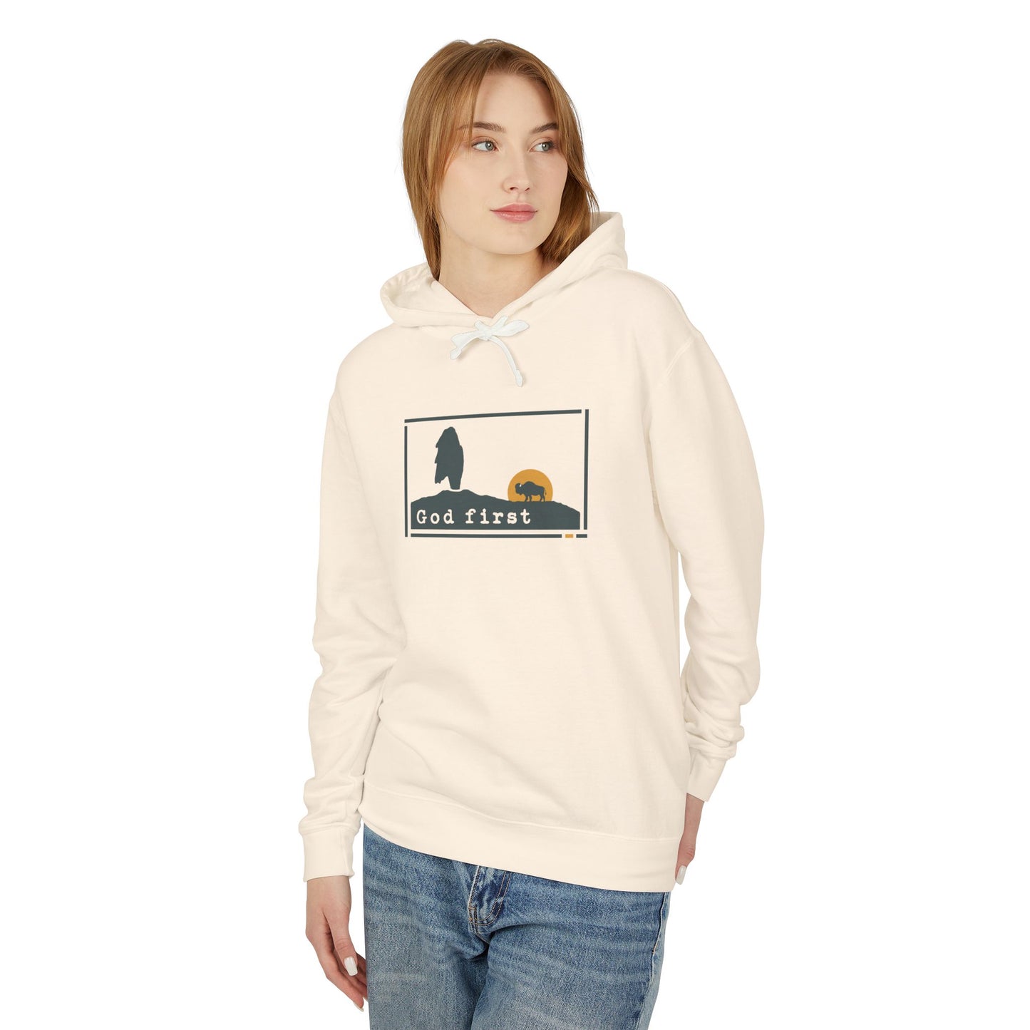 Yellowstone National Park- Old Faithful 'God First' Hoodie — Breathable Heirloom Knit
