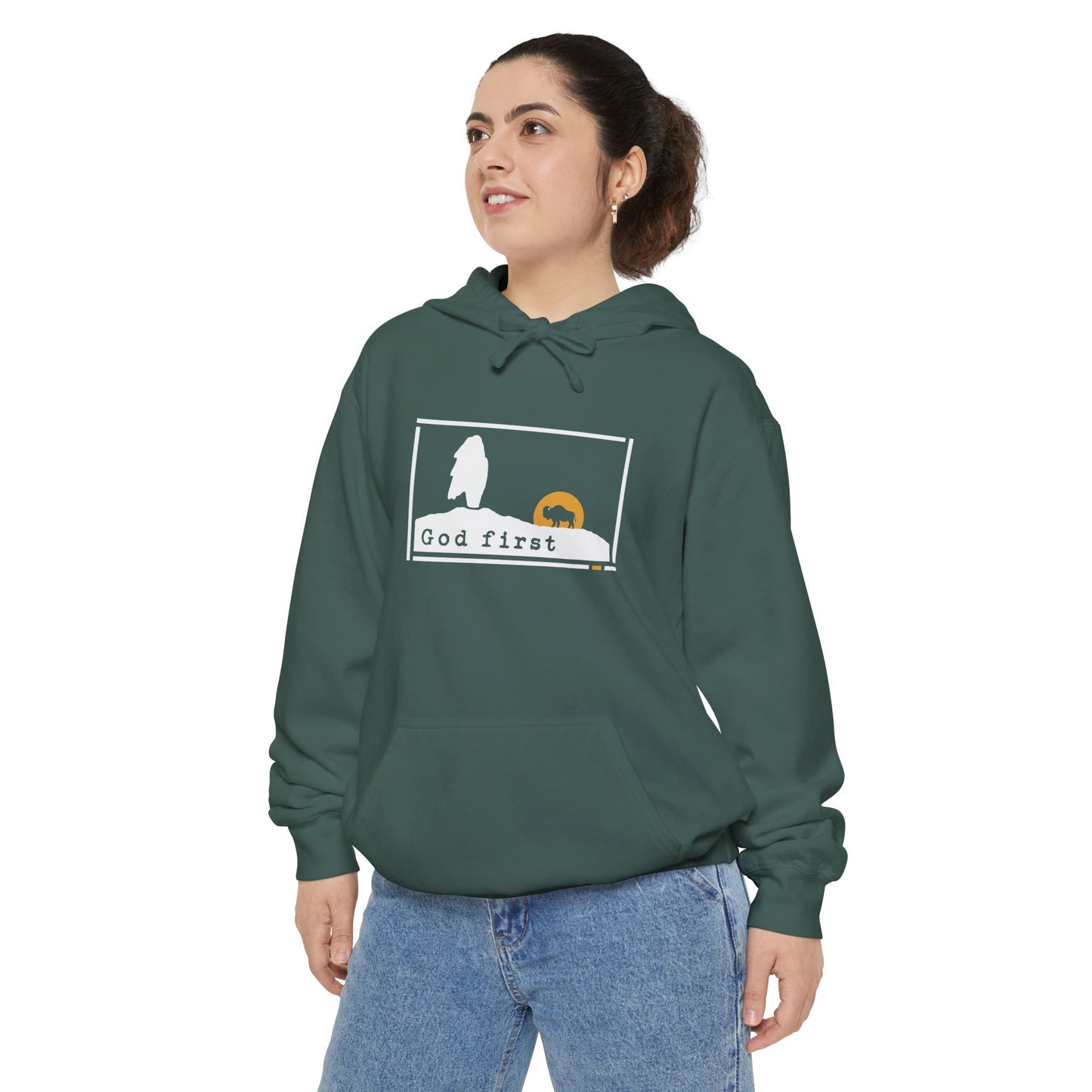 Yellowstone National Park - Old Faithful 'God First' Hoodie — Fortified Mountain Fleece