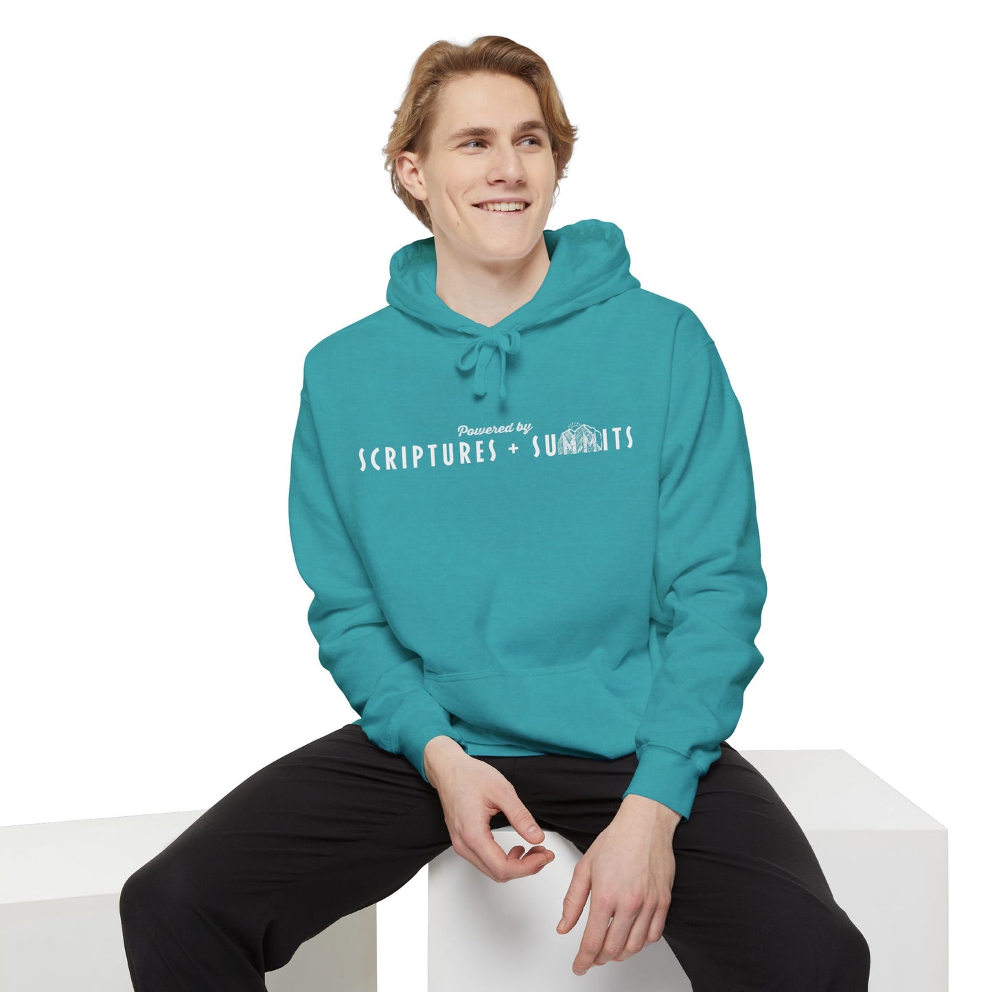 Christian Hoodie - Scriptures + Summits - Unisex Garment-Dyed Hoodie