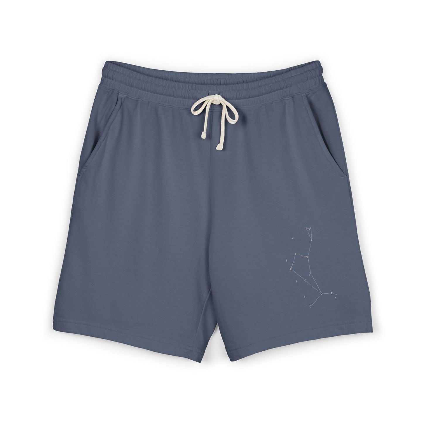 The Good Shepherd Constellation Fleece Sweat Shorts — Lightweight Garment-Dyed Lounge Shorts with Star Map