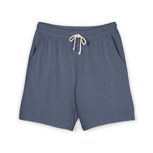 The Good Shepherd Constellation Fleece Sweat Shorts — Lightweight Garment-Dyed Lounge Shorts with Star Map