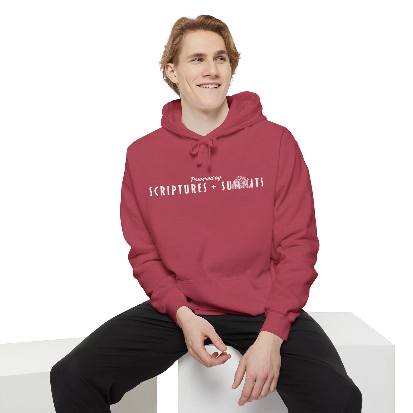 Christian Hoodie - Scriptures + Summits - Unisex Garment-Dyed Hoodie