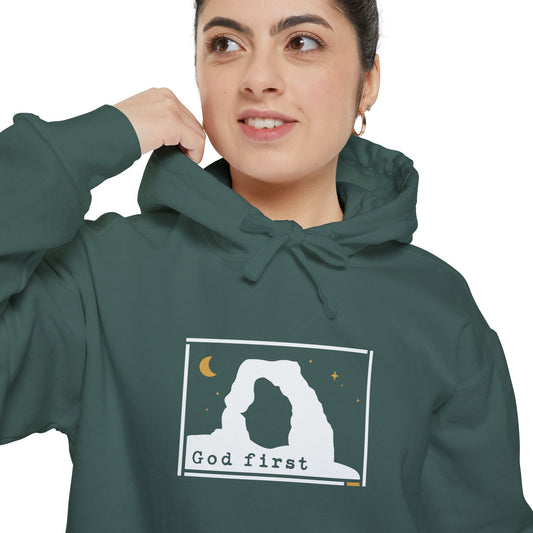 Arches National Park - God First - Christian Hoodie