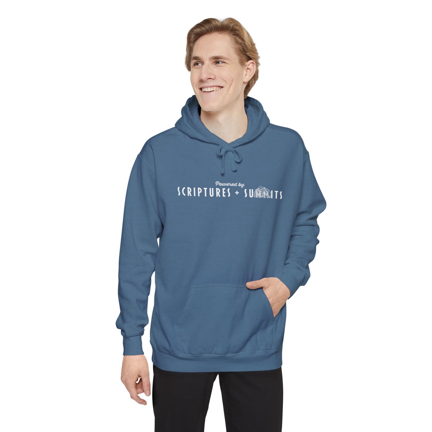 Christian Hoodie - Scriptures + Summits - Unisex Garment-Dyed Hoodie